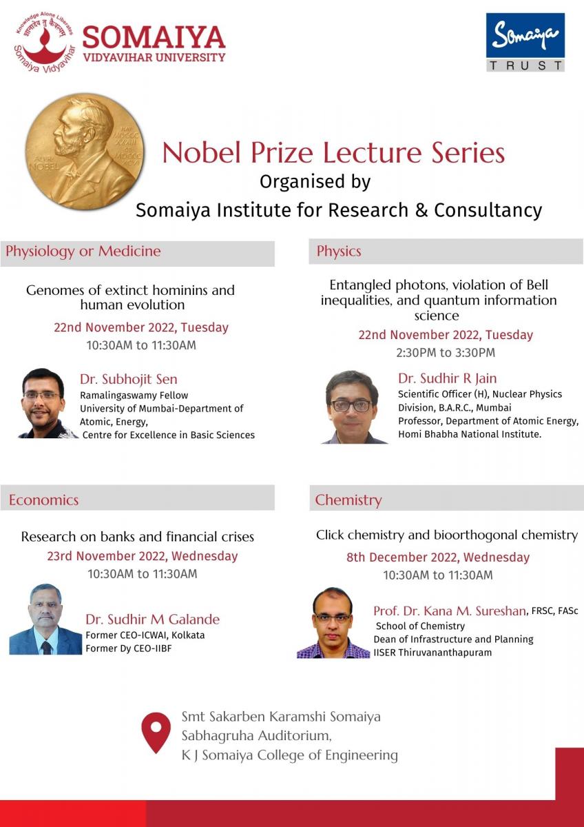 Nobel Prize Lecture Series 2022-23 | Somaiya Vidyavihar University